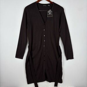 NWT George Button Front Cardigan Dress with Belt
